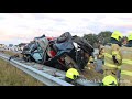25-08-2020 auto over de kop bij ernstig ongeval op de snelweg A1 bij Stroe