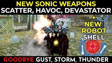 Shell (New Robot) + Scatter, Havoc & Devastator (New Weapons) On Test Server - War Robots Gameplay