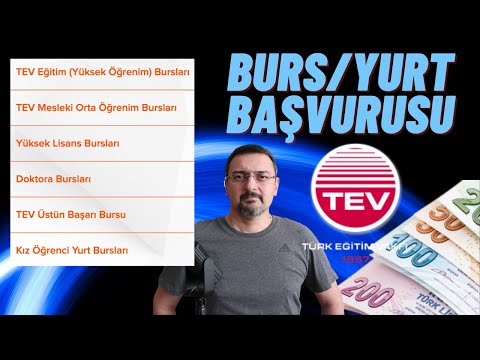 TEV YURT VE BURS BAŞVURUSU (BURS VEREN KURUMLAR)