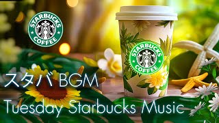 【カフェの BGM 夏 】Tuesday Starbucks Music | 5月最高のジャズボサノバミュージック - 勉強や仕事中に聴きたいリラックススターバックスの曲 - ライブ BGM