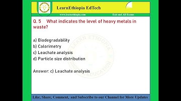 Solid and Hazardous Waste Management | Model Exit Exam Questions for Env/tal Science Exit Exam