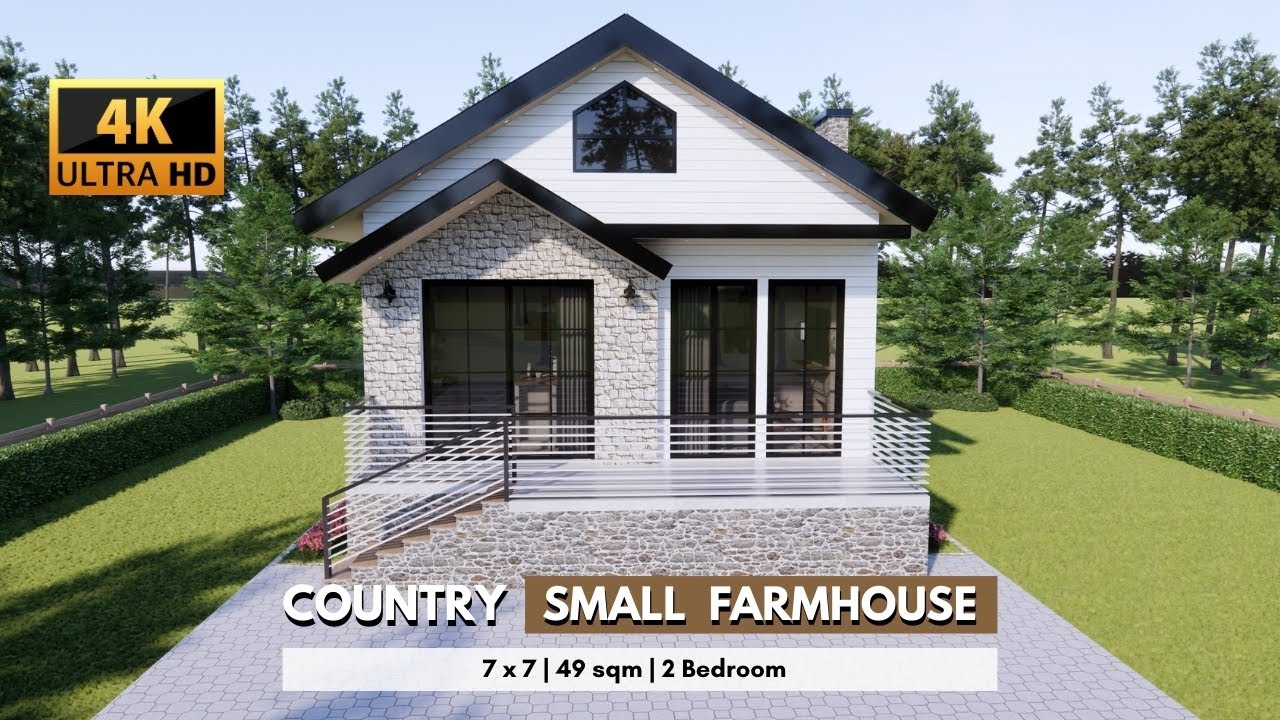 WOW! Perfect Small Farmhouse for Small Land | 7x7 Modern Country Home ...