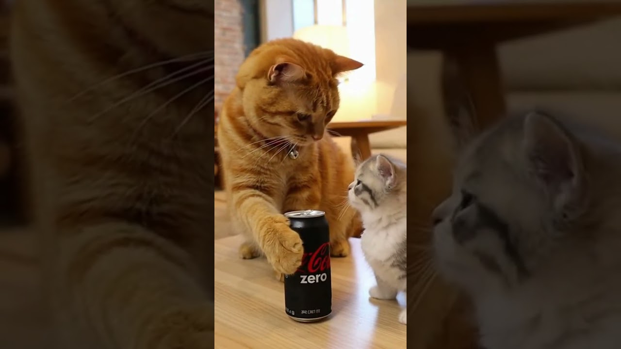 cat gets a refreshing reward