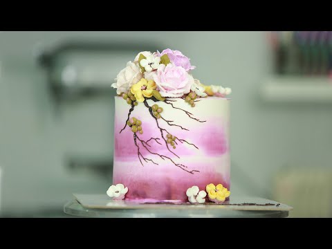 Easy To Make A Lovely Flower Cake with Topping Cream  Cch Lm Chic Bnh Hoa Kem Topping Xinh Xn