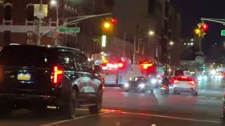 MOUNT SINAI HOSPITAL AMBULANCE RESPONDING ON EAST 125TH STREET IN EAST HARLEM, MANHATTAN, NEW YORK