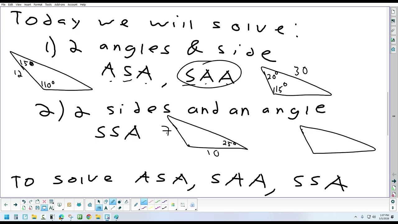 8.1(1) Law of Sines 3-5-26