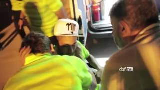 FIFA Worldcup 2014 Neymar back injury after hit by Zuniga Brazil vs Colombia 2-1