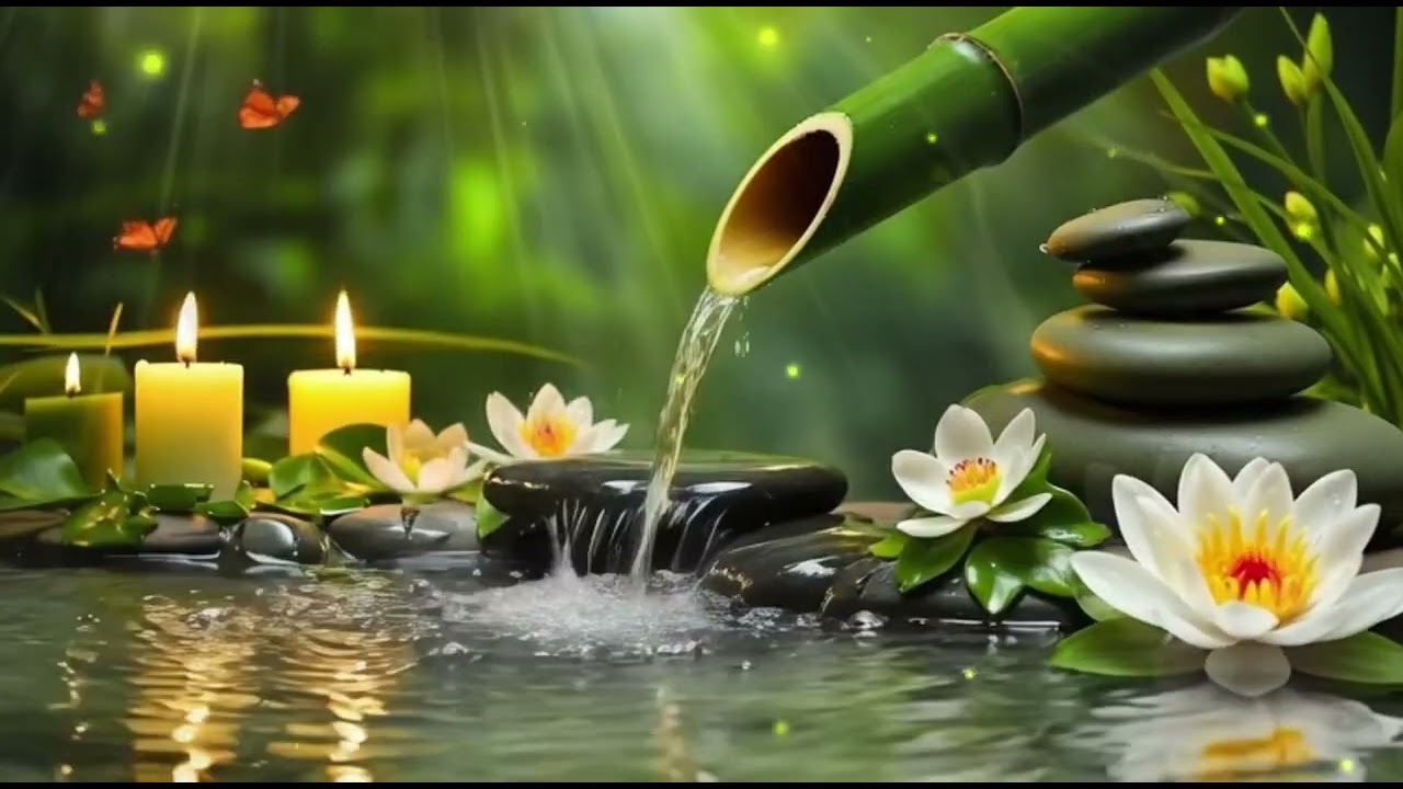 Relaxing Piano Music for Stress Relief +Cello, Violin & Piano Water Sounds  Deep Healing and  Spa