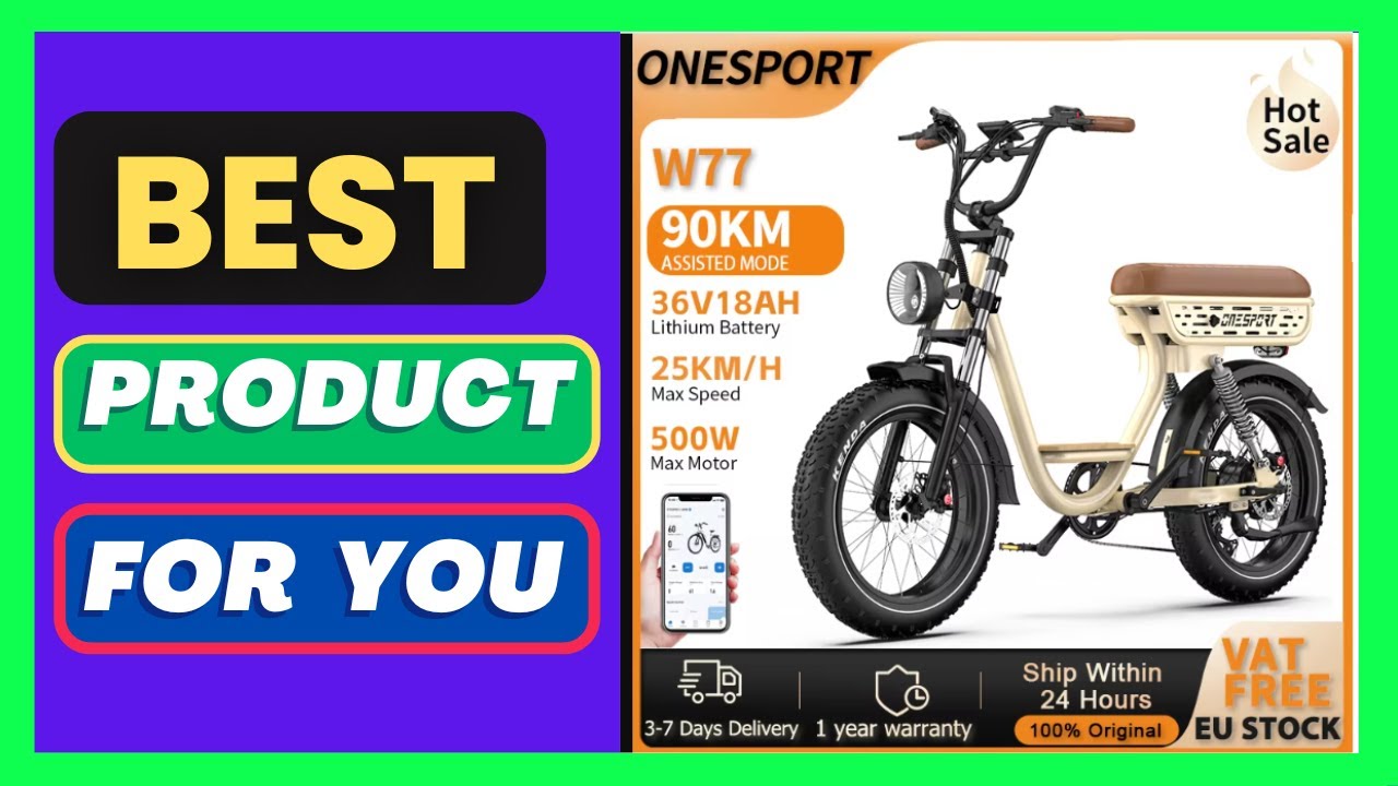 ONESPORT  W77 Electric Bike 48V18Ah Battery 25Km/h 500W  Motor Electric Bicycle