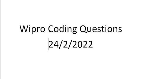 Wipro Coding questions with solution | 24 feb 2022  | afternoon slot
