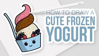 How to Draw a Cute Frozen Yogurt Cup screenshot 4