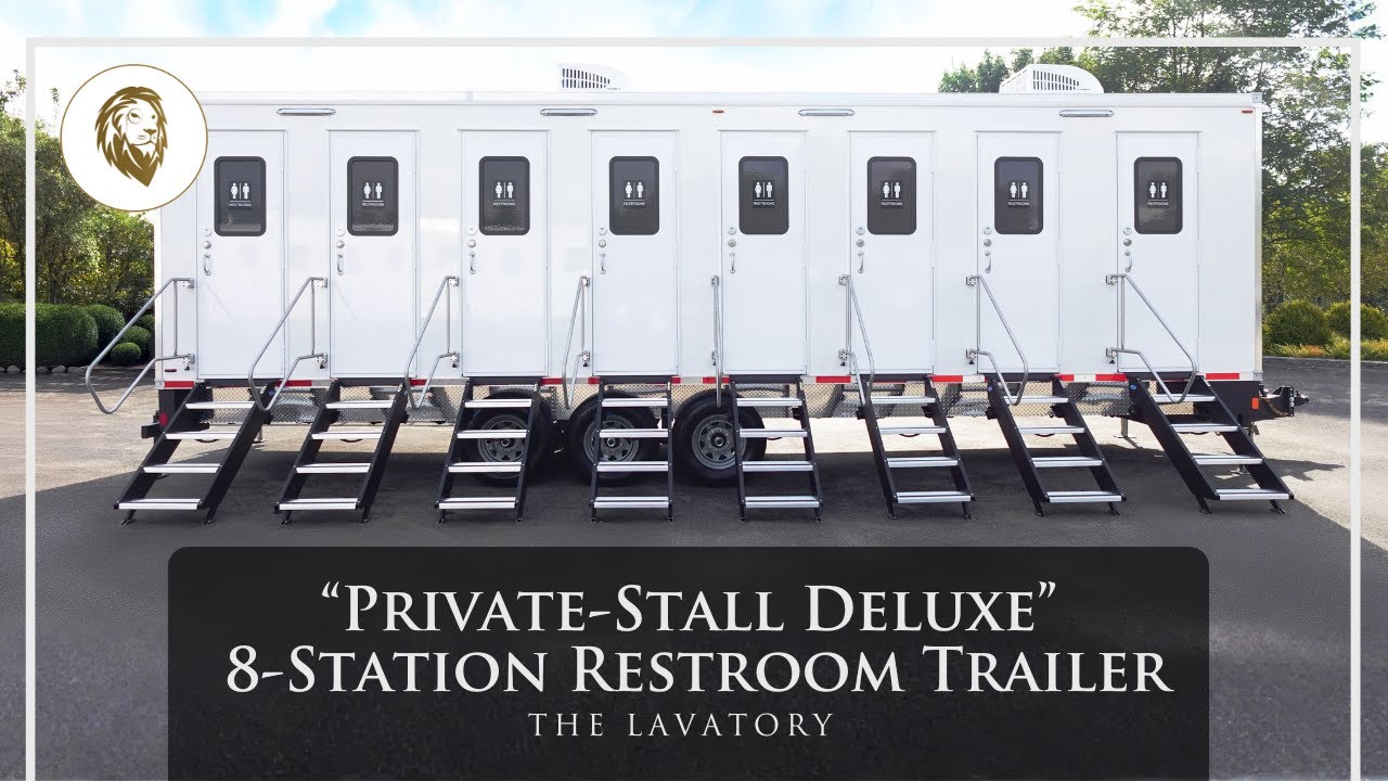 8-Station "Private Stall Deluxe" Luxury Restroom Trailer Rental Walkthrough