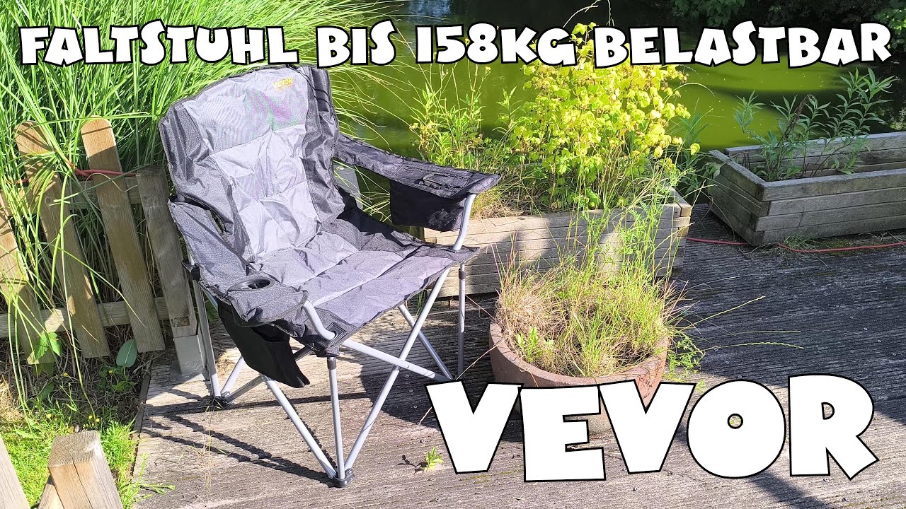 VEVOR Anglerstuhl Faltstuhl Klappstuhl bis 158 kg belastbar!!!