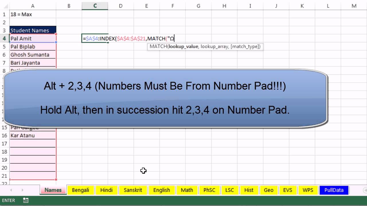 excel magic trick 1063 pull student grades from many sheets onto