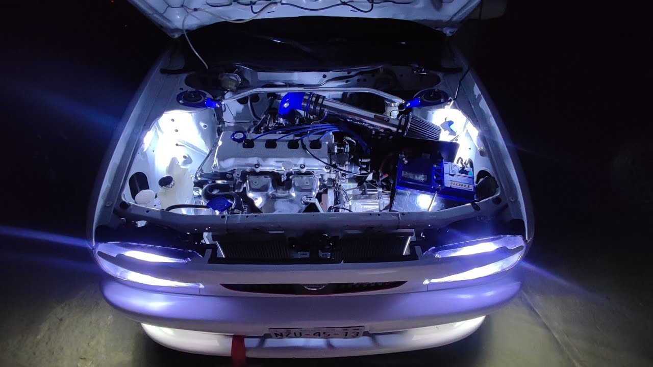 Y.TSURU-KUN ページ Nissan Tsuru engine bay light - YouTube