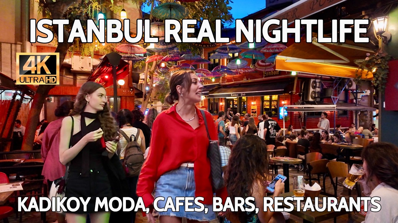 ISTANBUL TURKEY | REAL NIGHTLIFE IN KADIKOY Moda, Cafes, Bars, Restaurants, Pubs | Walking Tour 4K