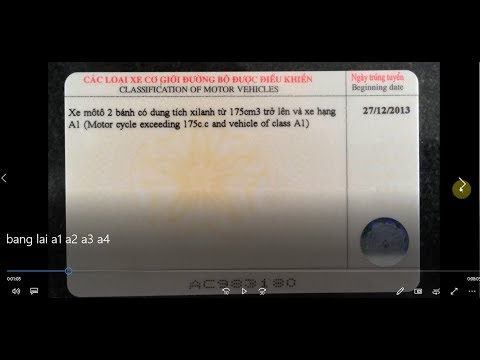 Video Bằng lái xe A1 - A2 - A3 - A4 lái được xe gì? Mình họa... - youtube