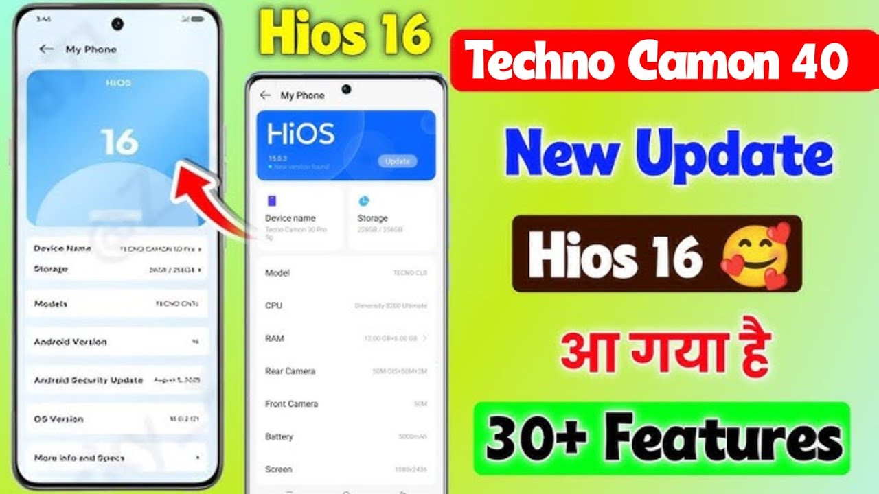 techno camon 40 hios 16 update | hios 16 update techno camon 40
