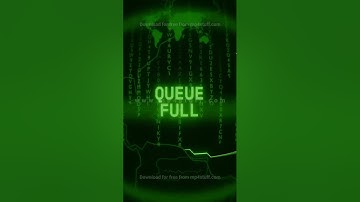 QUEUE FULL   Retro CRT green screen glitch text animation