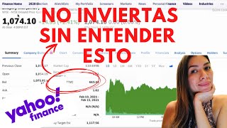 Cómo usar YAHOO Finance para PRINCIPIANTES
