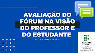 Avaliação do fórum na visão do/a professor/a e do/a estudante