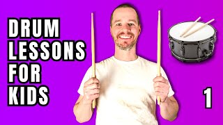 Drum Lessons for Kids - #1 We Will Rock You - START HERE #drums #kids