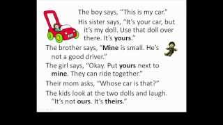 Lesson 57 - Possessive Pronouns (mine, yours...) - Learn English with Jennifer Lesson 57 - Possessive Pronouns (mine, yours...) - Learn English with Jennifer