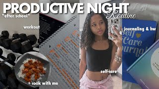 My *PRODUCTIVE* After School Night Routine | workout, journaling, cook w me, chitchats, etc