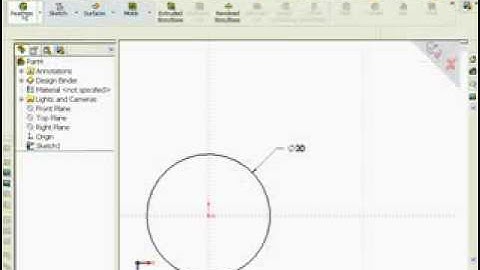 SolidWorks Lesson Circle Cylinder for Glass Test Tube