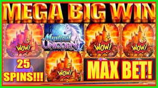 **MEGA BIG WIN!!!** 25 LUCKY SPINS! Mystical Unicorn Slot Machine (WMS) screenshot 4