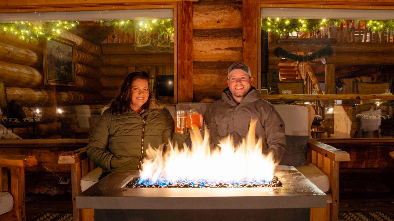 Winter Cabin Adventure! Snowstorm, Snowmobiling & Log Cabin Tour