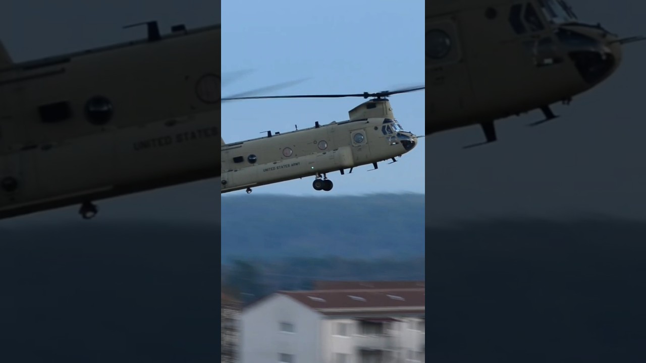 Летные испытания по техническому обслуживанию вертолета CH-47 Chinook, Ансбах, Бавария, Германия