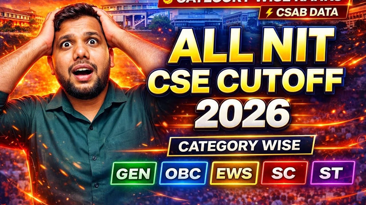 JEE Main 2026  Marks vs Percentile | All NIT CSE Expected Cutoff  (OBC, EWS, SC, ST) Category-Wise