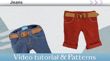 Jeans for Waldorf doll - Video tutorial & Patterns for doll clothes.
