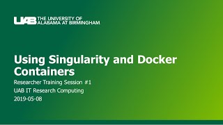Using Singularity and Docker Containers [TRAIN-05-2019]