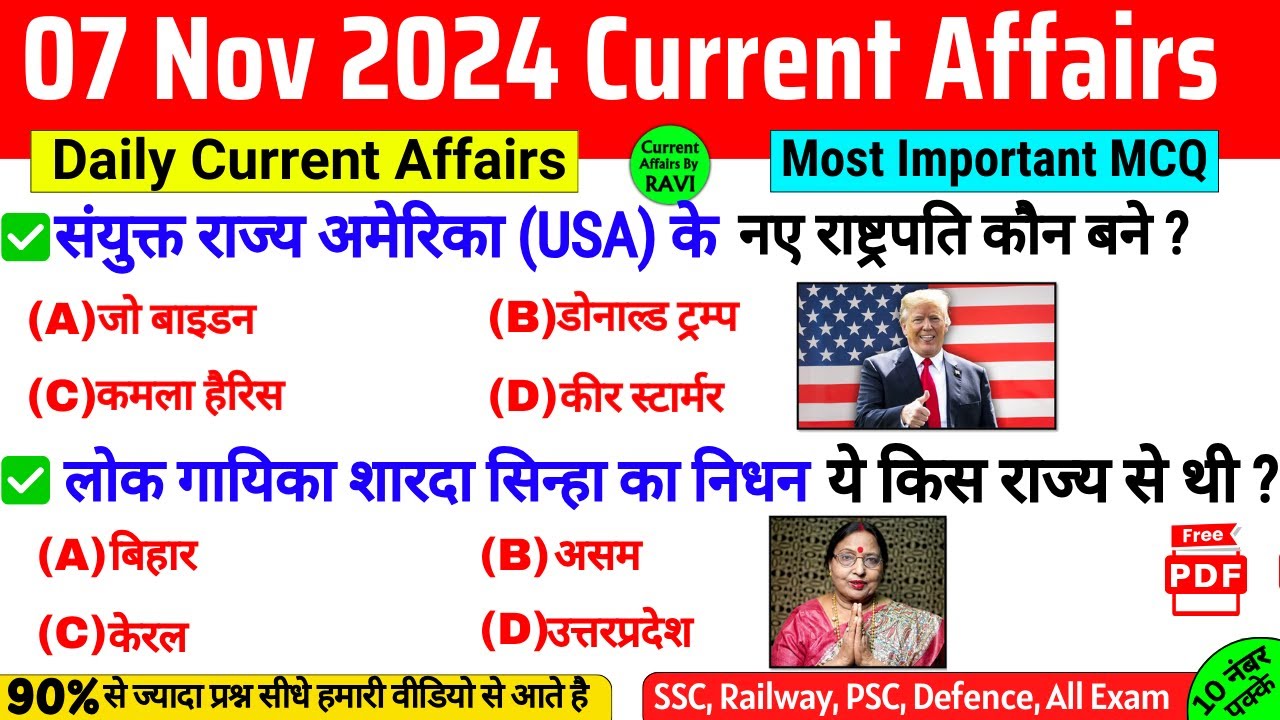 7 November 2024 Current Affairs | Current Affairs Today | SSC, NTPC ...
