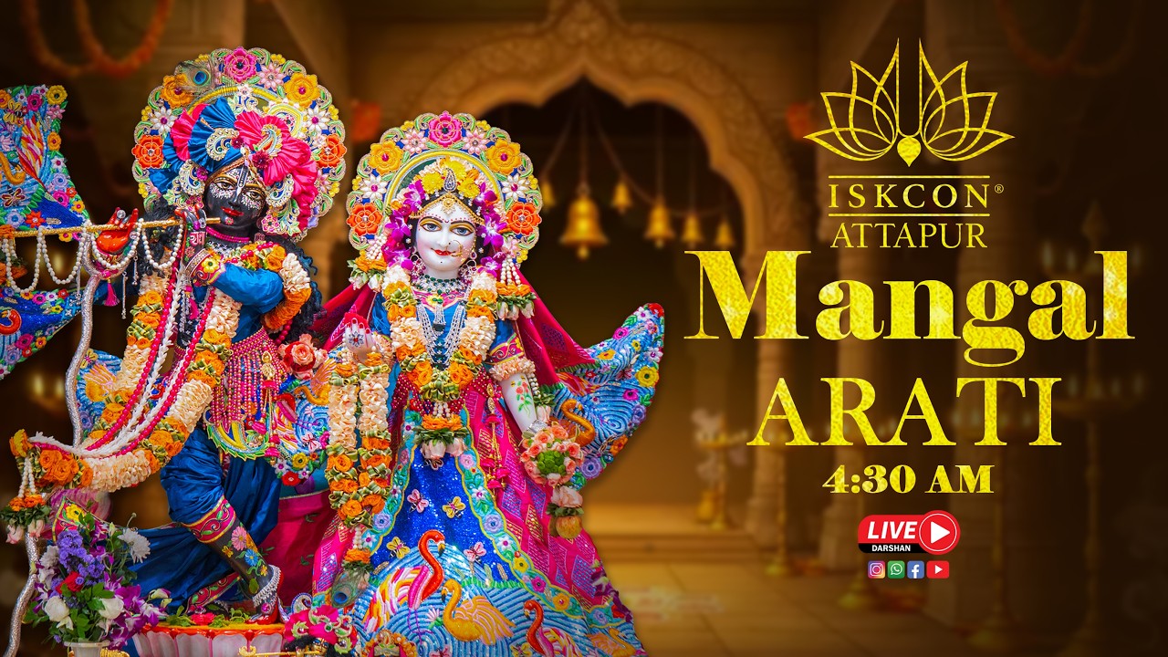 Live Mangal Arati Darshan at ISKCON Attapur on 16th October 2026