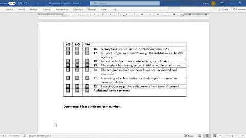 VIDEO   Orientation Checklist
