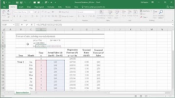Linear regression including seasonal adjustment