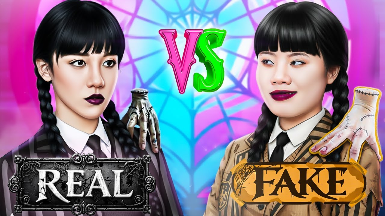 الأربعاء الحقيقي مقابل الأربعاء المزيف! دمية بيبي أصبحت الأربعاء آدامز