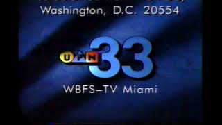 Wbfs-Tv Miami Upn 33 - Fcc License & Inspection Announcement Clic Station Id