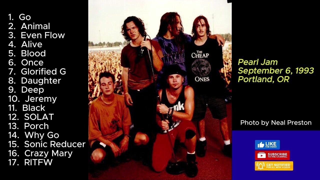 Pearl Jam September 6, 1993 Portland Oregon Full Show LIVE Music Concert Set Alternative Meadows Pj