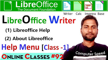 help Menu in writer | help option in window menu |libreoffice window menu |libreoffice kya hai |