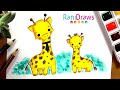 Cómo dibujar JIRAFA PAPÁ E HIJO - Paso a paso