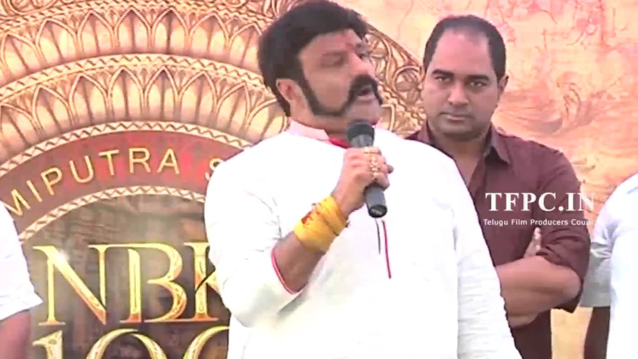 Balakrishna Powerful Speech @ NBK 100th Film Launch | Gautamiputra Satakarni Movie | TFPC