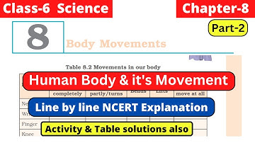 Body Movements | Class 6 Science Chapter 8 line by line NCERT Explanation | Part 2 #class6