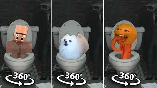 Skibidi Toilet Minecraft Villager Vs Skibidi Dog Toilet 21 Vs Annoying Orange Toilet 360º Vr