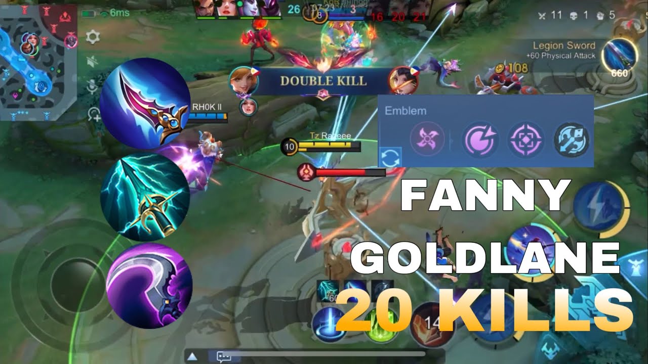 FANNY DAMAGE HACK?! BEST BUILD AND EMBLEM IN GOLDLANE FANNY! MLBB