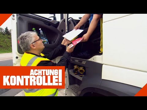 LKW hat grünes Kennzeichen: Hat die Firma die Fahrt angemeldet? 1/2 | Achtung Kontrolle | Kabel Eins