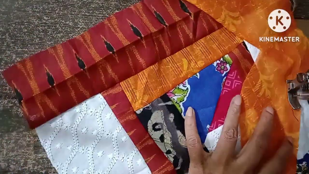 Patch work mat design very easy and simple Diy project Textile Design quilting techniq Reused katran